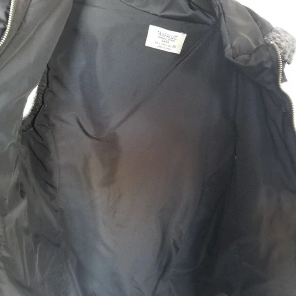 ZARA TRAFALUC Navy Hooded Zipper Pockets Vest - Picture 4 of 8